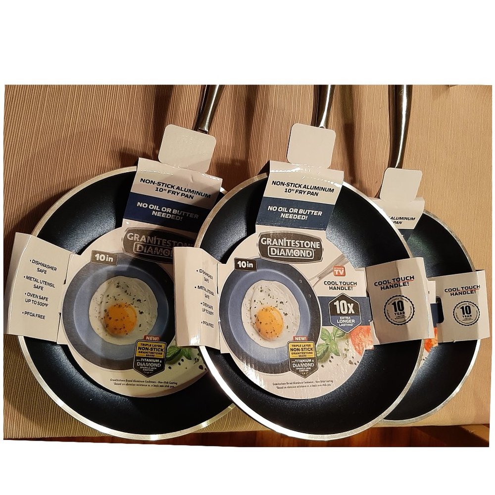 Wholesale Lot of 3 10" Granitestone Skillets